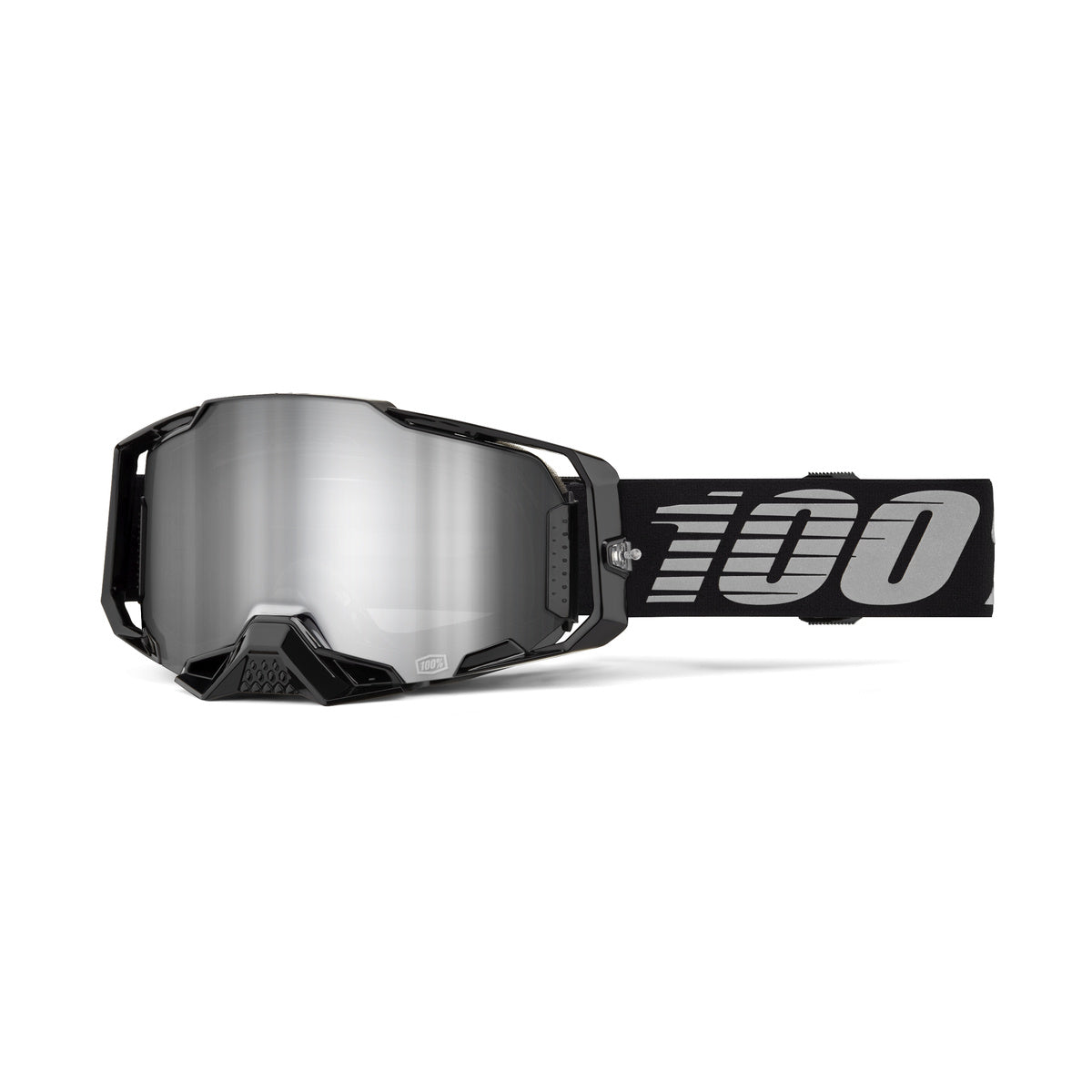 Goggles 100% Armega Black - Mica Espejo Plateada